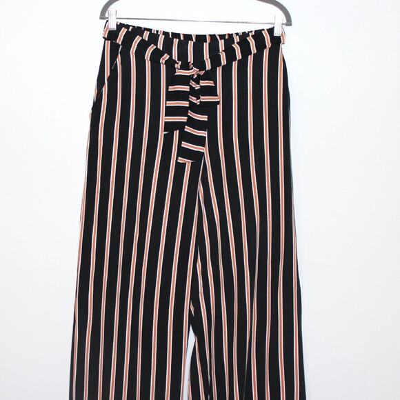 Palazzo Wide Leg Pant Black Orange White Size Med - Picture 3 of 5